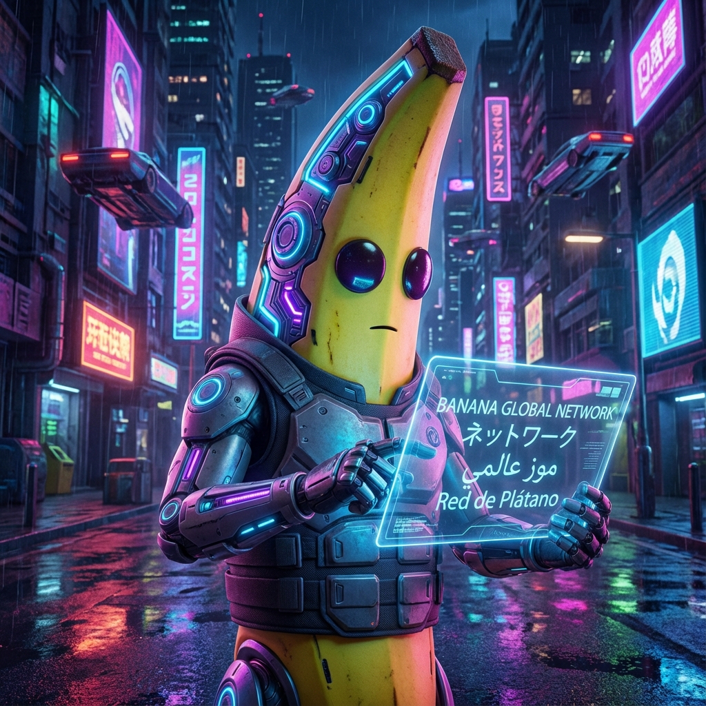 Cyberpunk banana interface